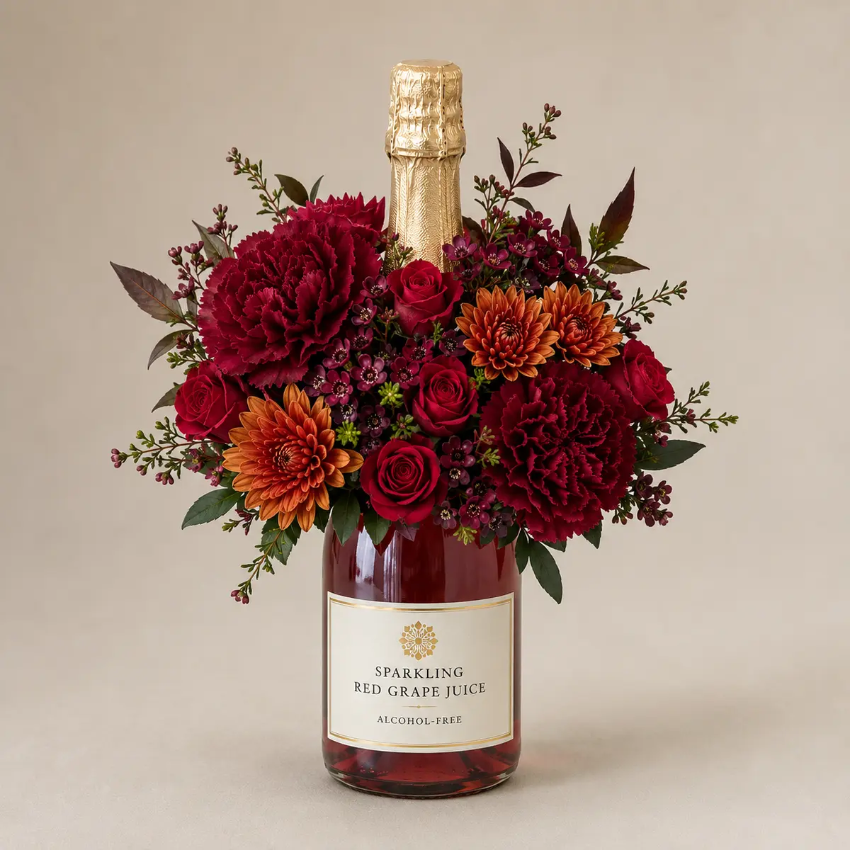 Autumn Jewel Sparkling Bottle Bouquet