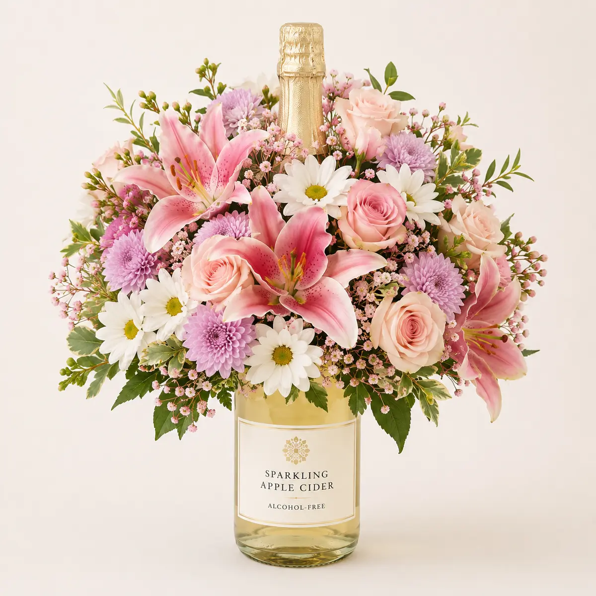 Pastel Garden Sparkling Bottle Bouquet